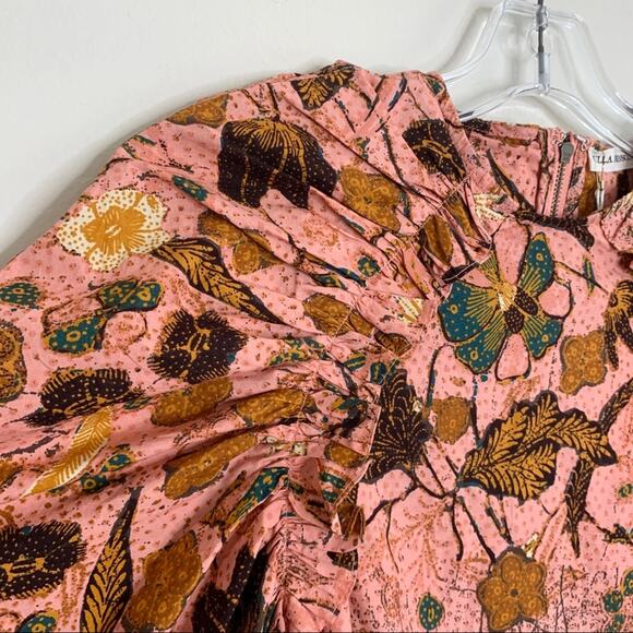 NEW Ulla Johnson Devya Mini Dress (Sz 0) Puff Sleeve Ruffle Trim Blush Floral - Picture 6 of 14